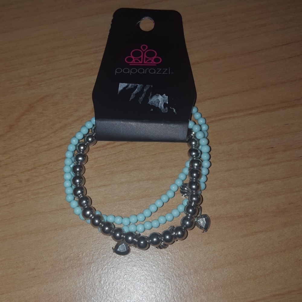 Paparazzi Blue and Silver Bracelet Set
